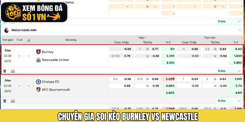 Nhận định từ chuyên gia về Burnley vs Newcastle