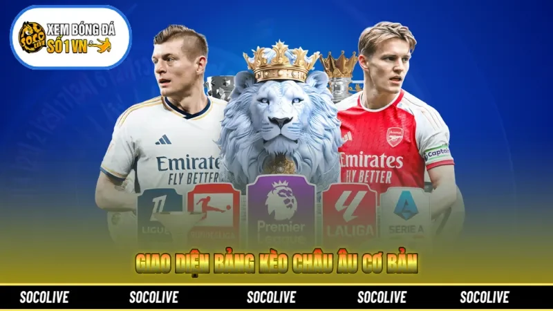 Giao diện bảng kèo châu Âu cơ bản